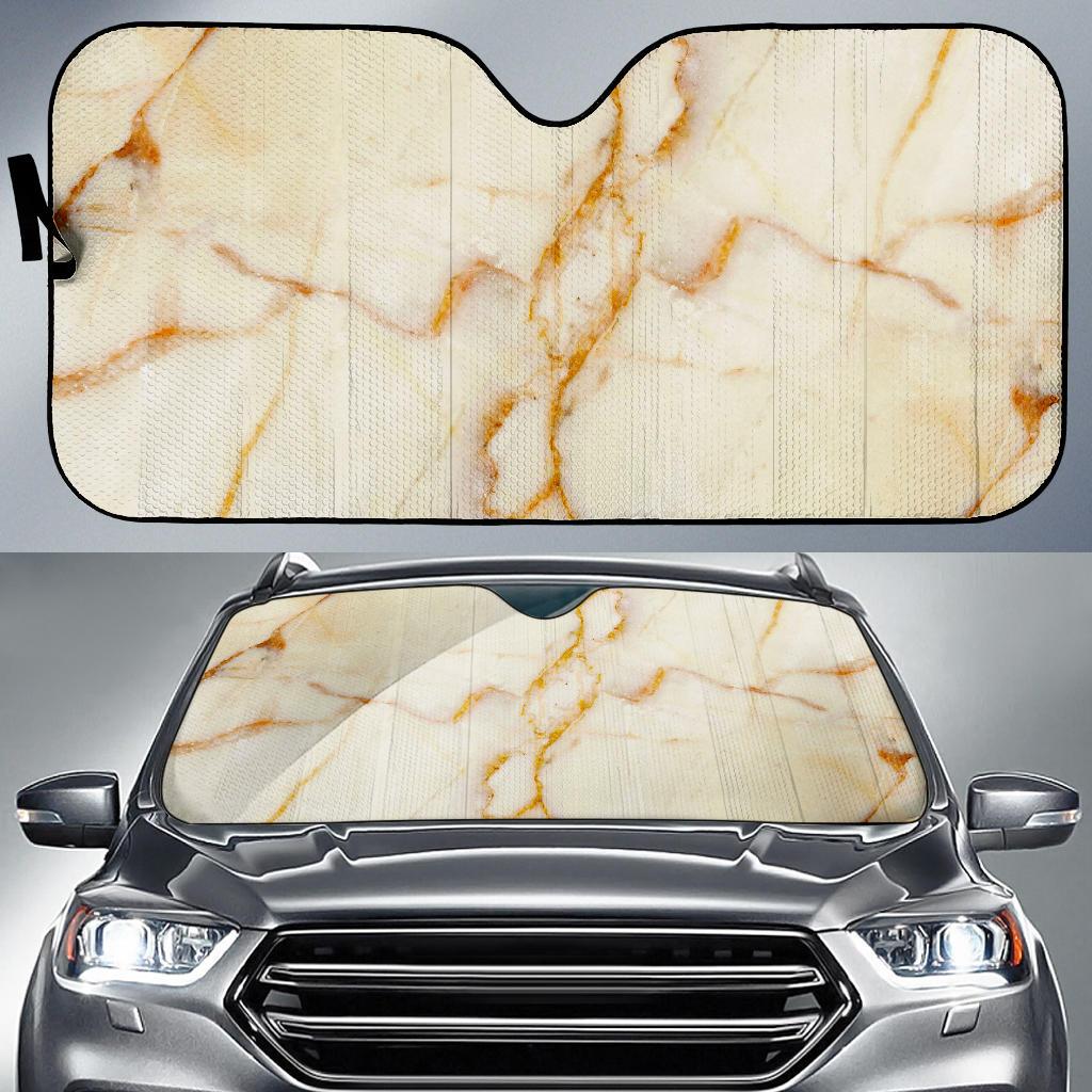 Sugar Brown Marble Print Car Sun Shade