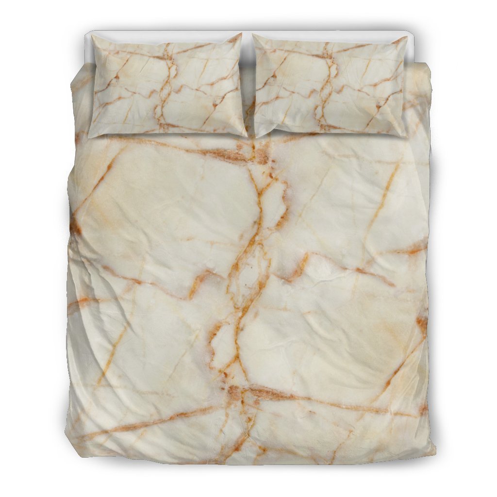 Sugar Brown Marble Print Duvet Cover Bedding Set