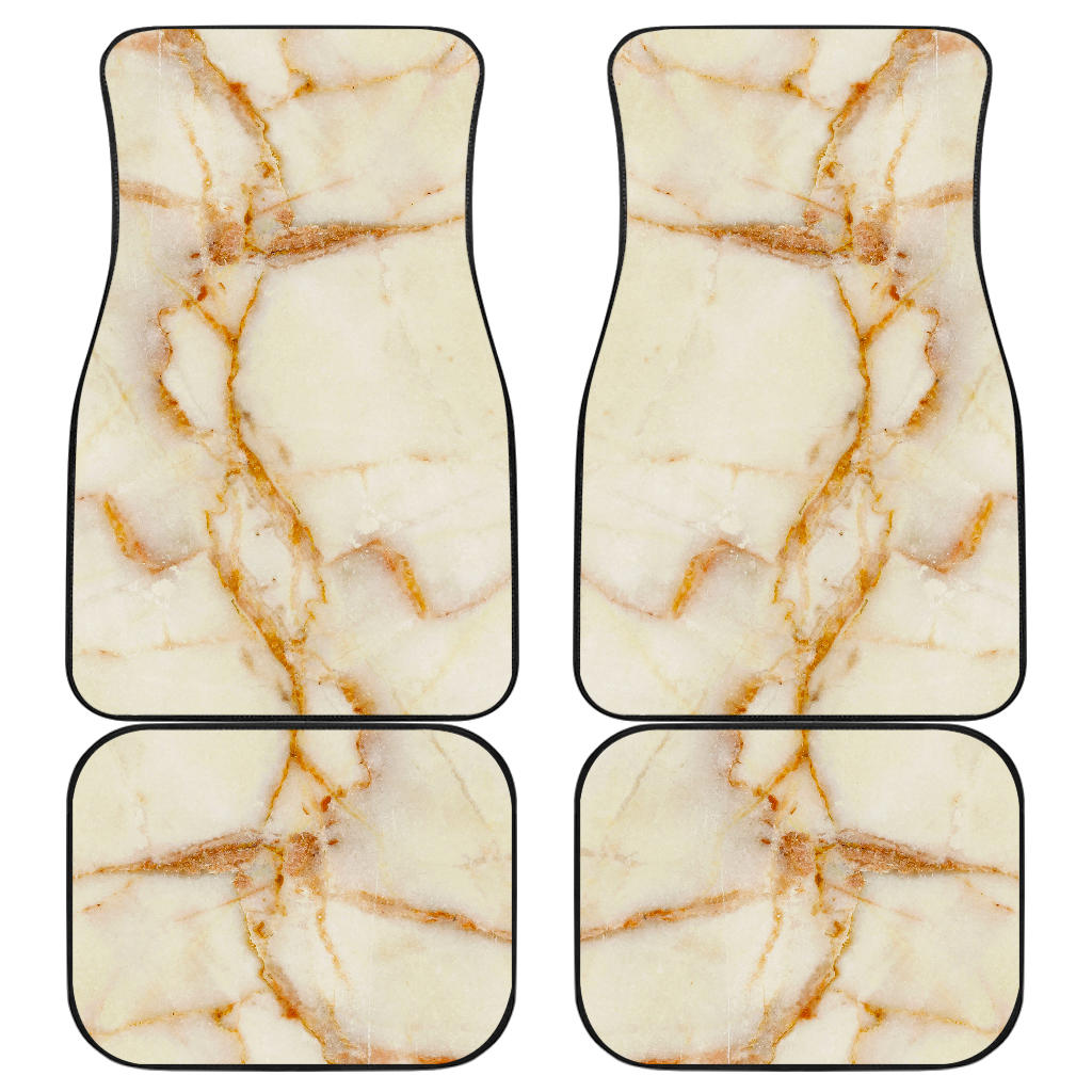 Sugar Brown Marble Print Front and Back Car Floor Mats