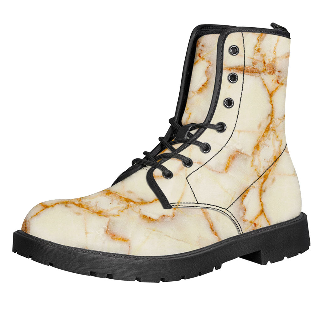 Sugar Brown Marble Print Leather Boots