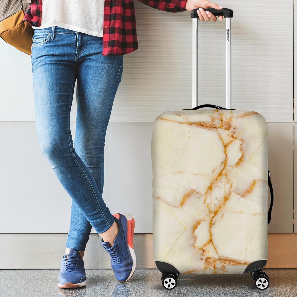 Sugar Brown Marble Print Luggage Cover