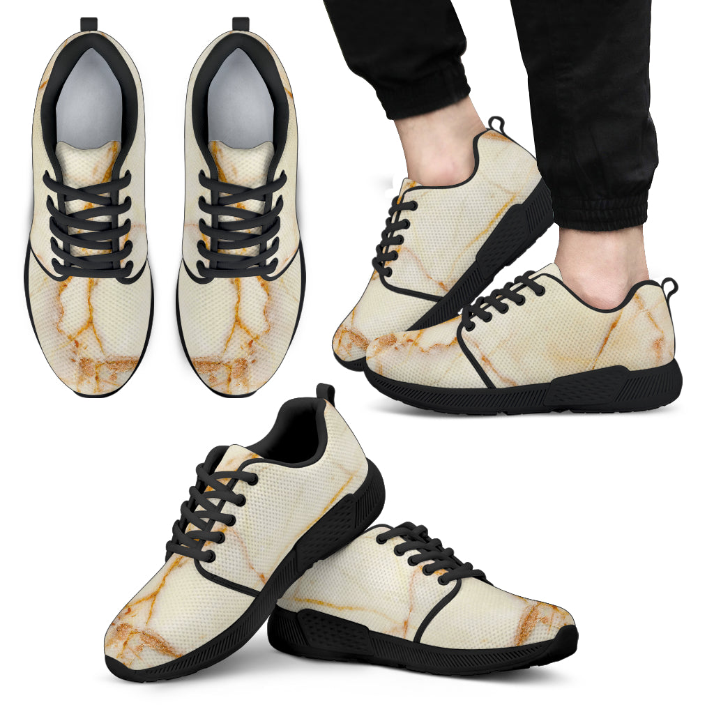 Sugar Brown Marble Print Men's Athletic Shoes