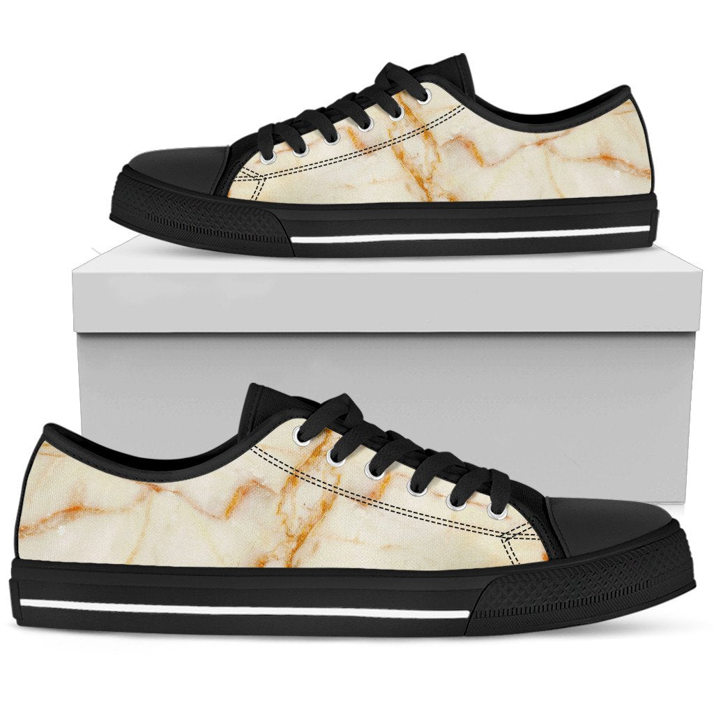 Sugar Brown Marble Print Men's Low Top Shoes