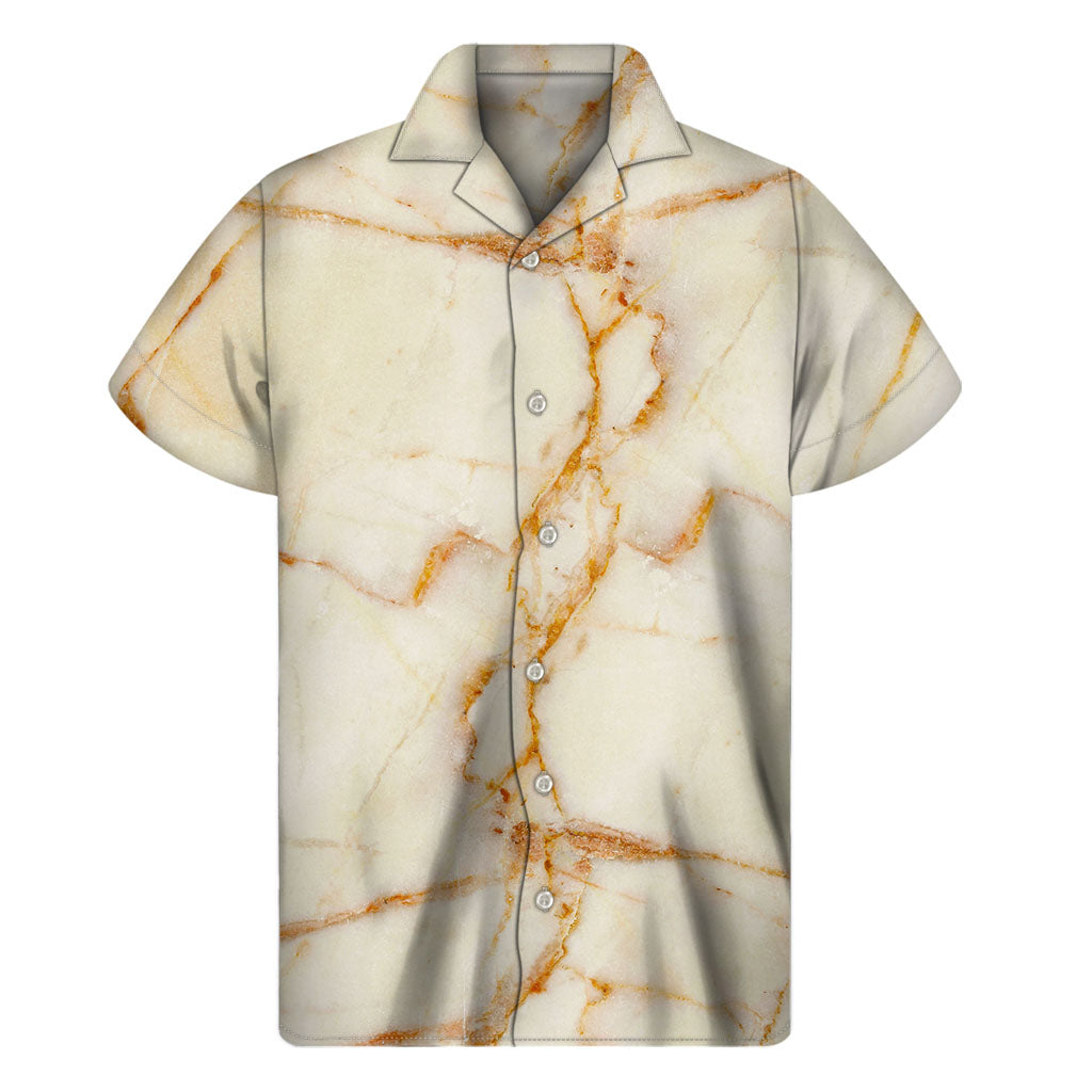 Sugar Brown Marble Print Men's Short Sleeve Shirt