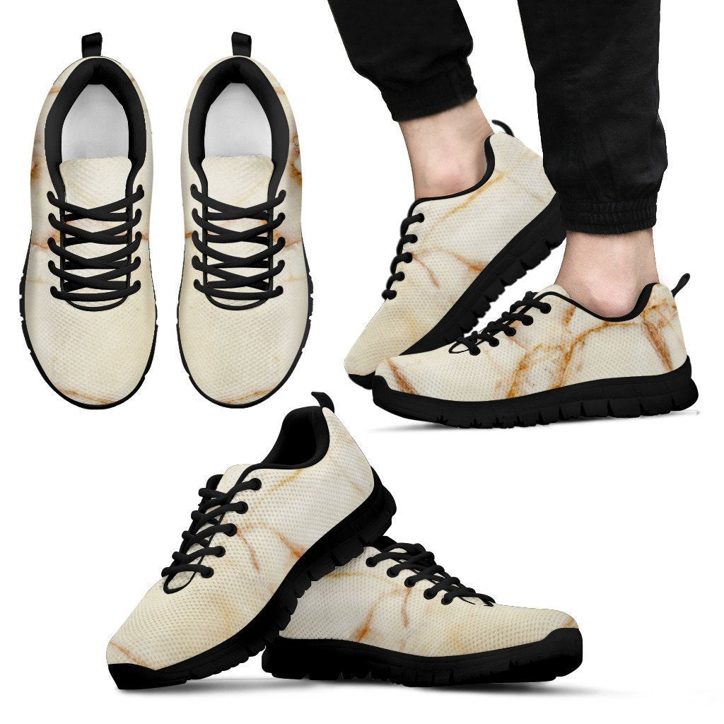 Sugar Brown Marble Print Men's Sneakers