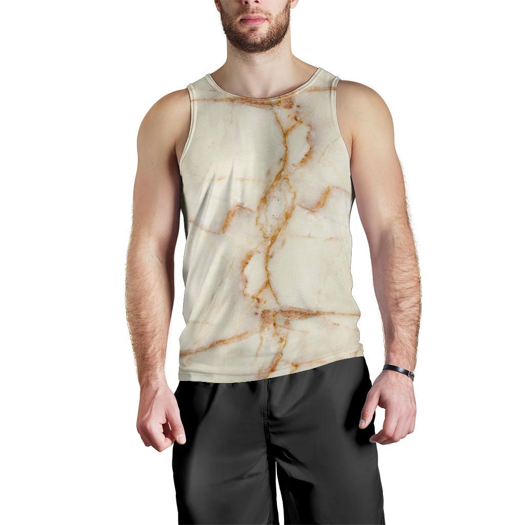 Sugar Brown Marble Print Men's Tank Top