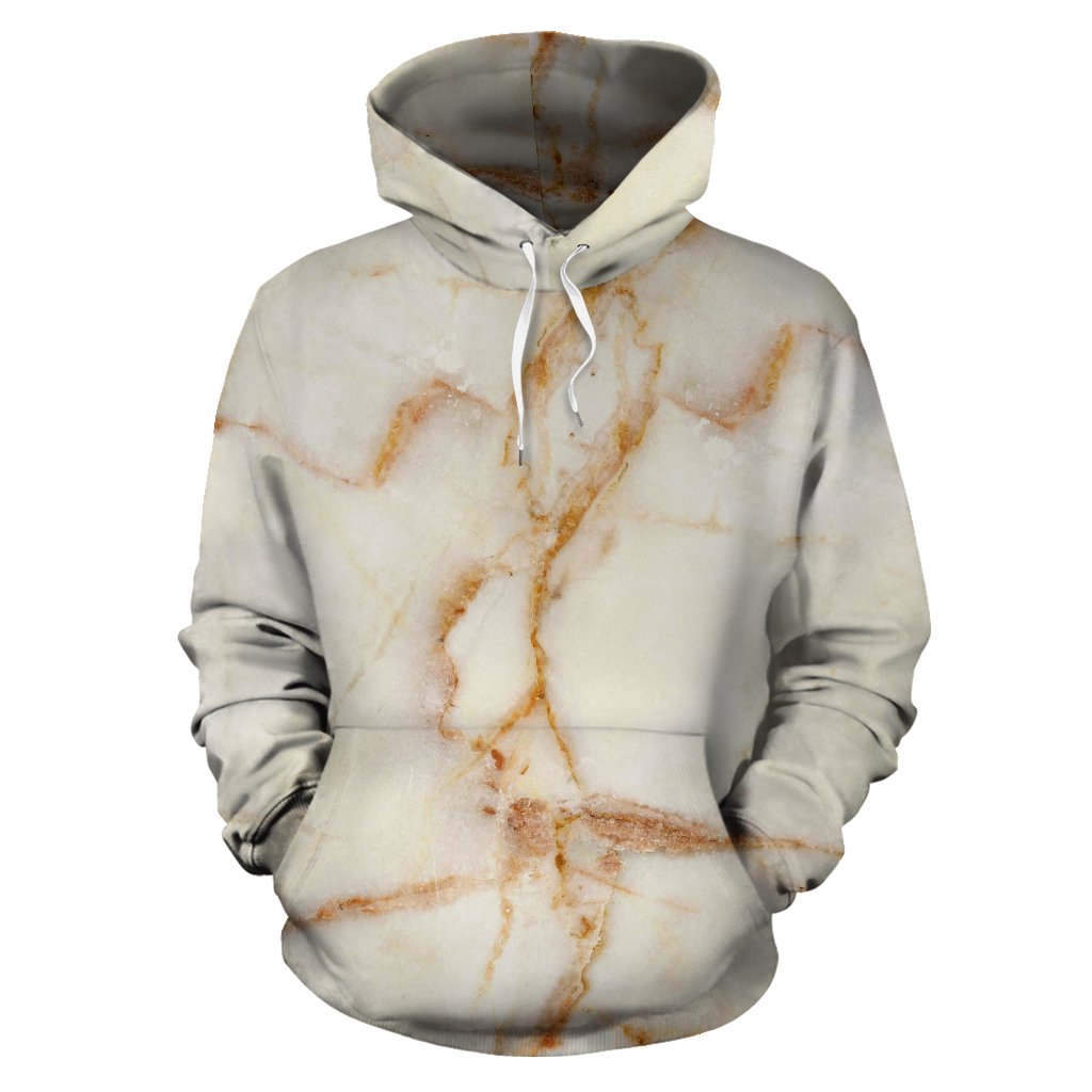 Sugar Brown Marble Print Pullover Hoodie