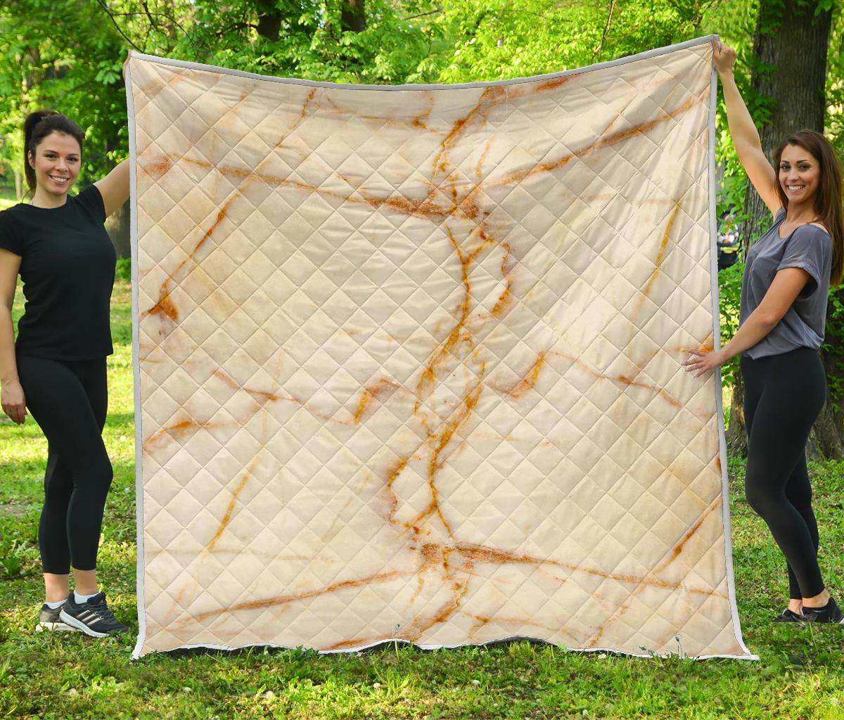 Sugar Brown Marble Print Quilt