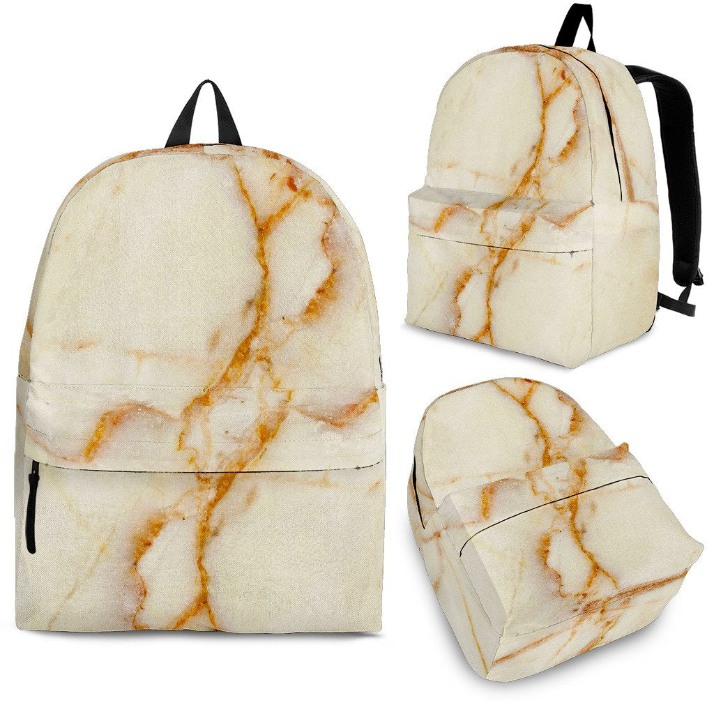 Sugar Brown Marble Print School Backpack