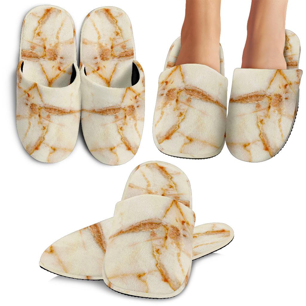 Sugar Brown Marble Print Slippers