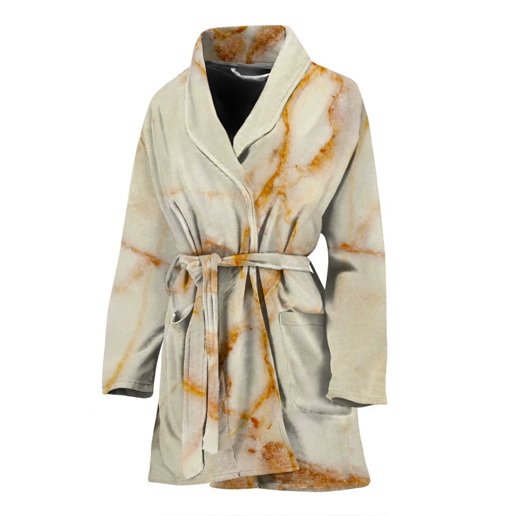 Sugar Brown Marble Print Women's Bathrobe