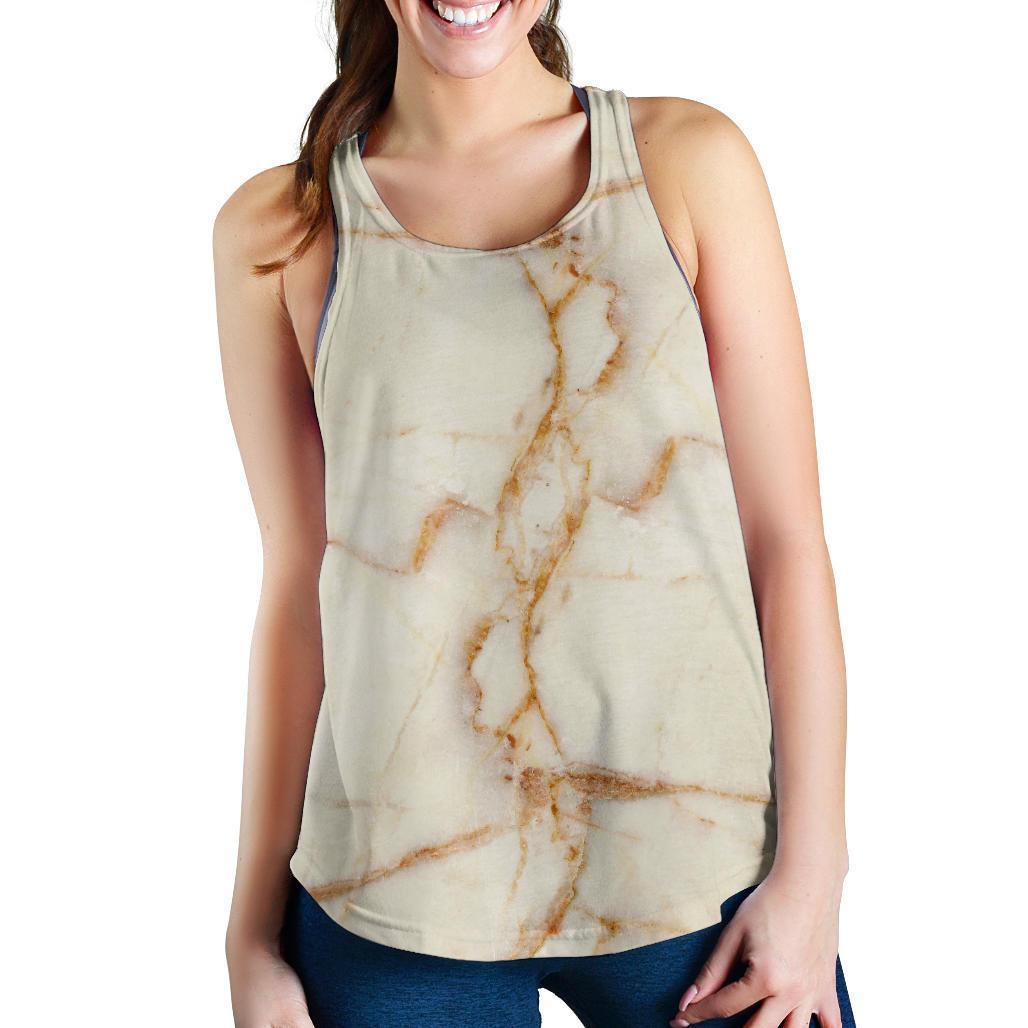 Sugar Brown Marble Print Women's Racerback Tank Top