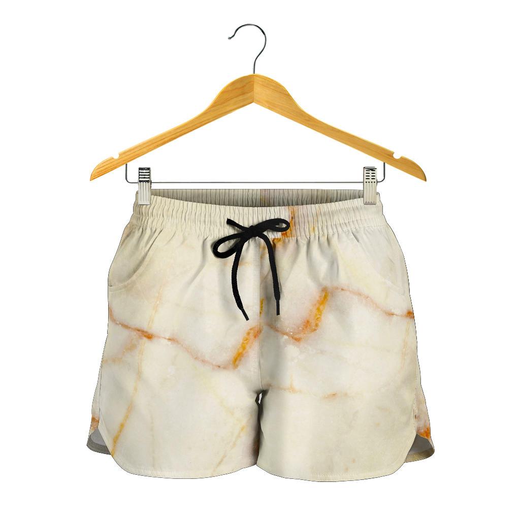 Sugar Brown Marble Print Women's Shorts