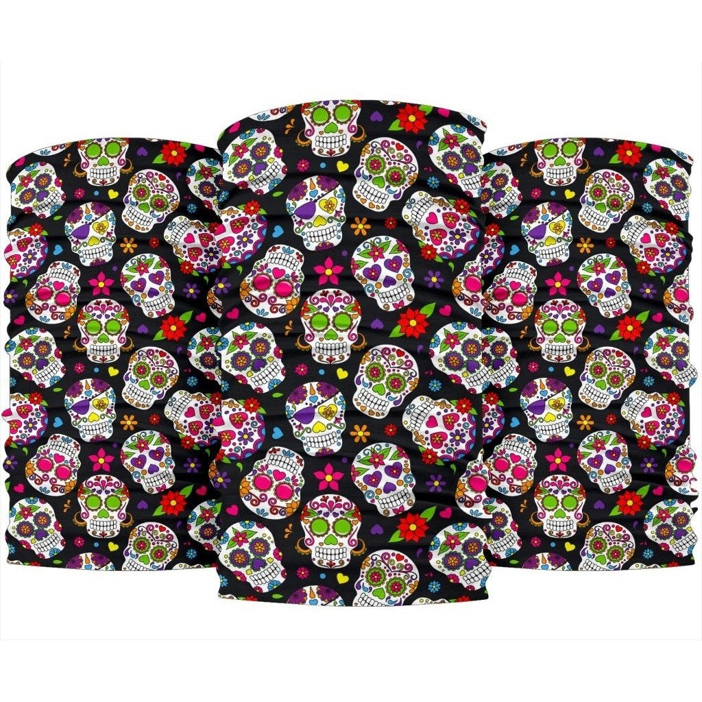 Sugar Skull Pattern Print 3-Pack Bandanas