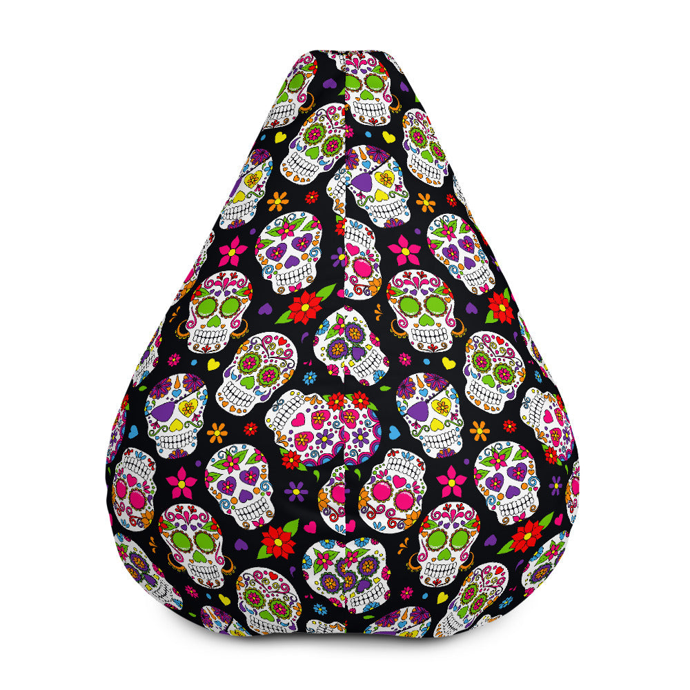 Sugar Skull Pattern Print Bean Bag Cover