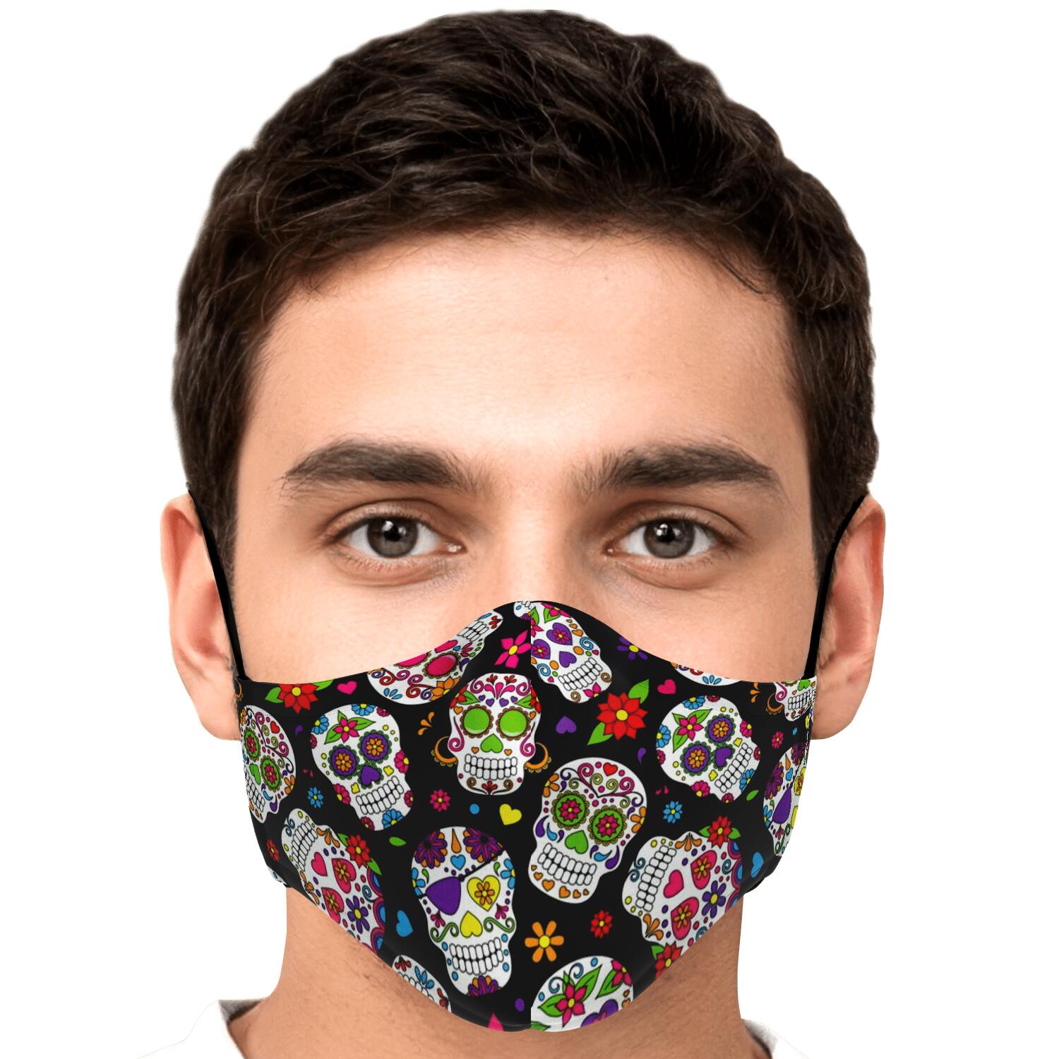 Sugar Skull Pattern Print Face Mask