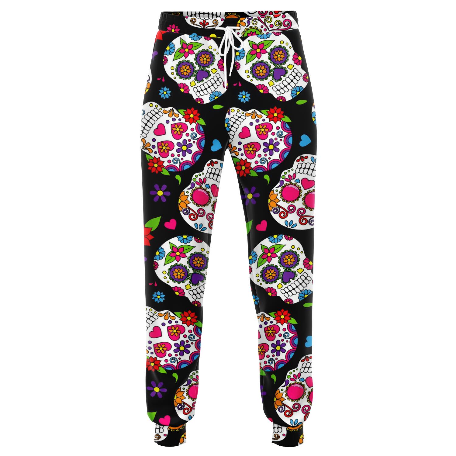 Sugar Skull Pattern Print Jogger Pants