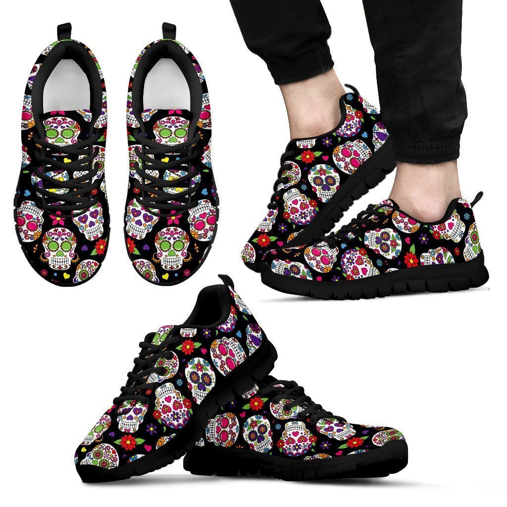 Sugar Skull Pattern Print Men's Sneakers