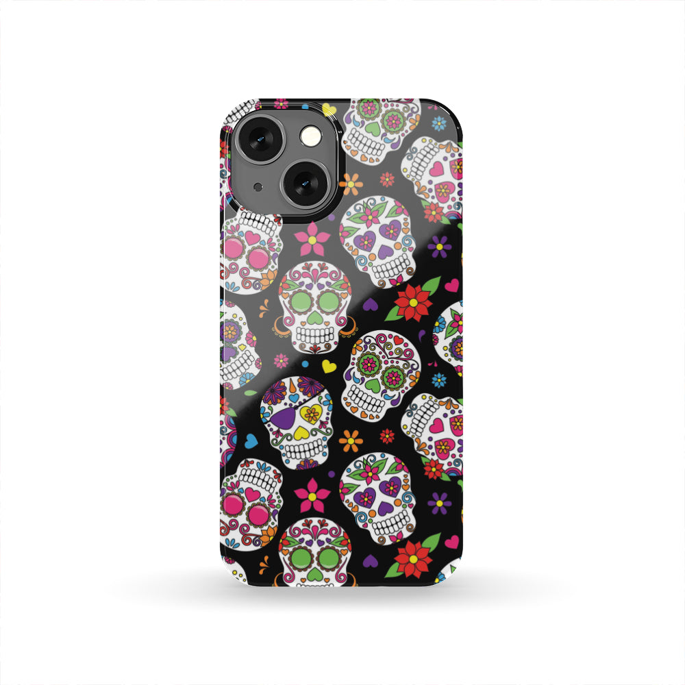 Sugar Skull Pattern Print Phone Case