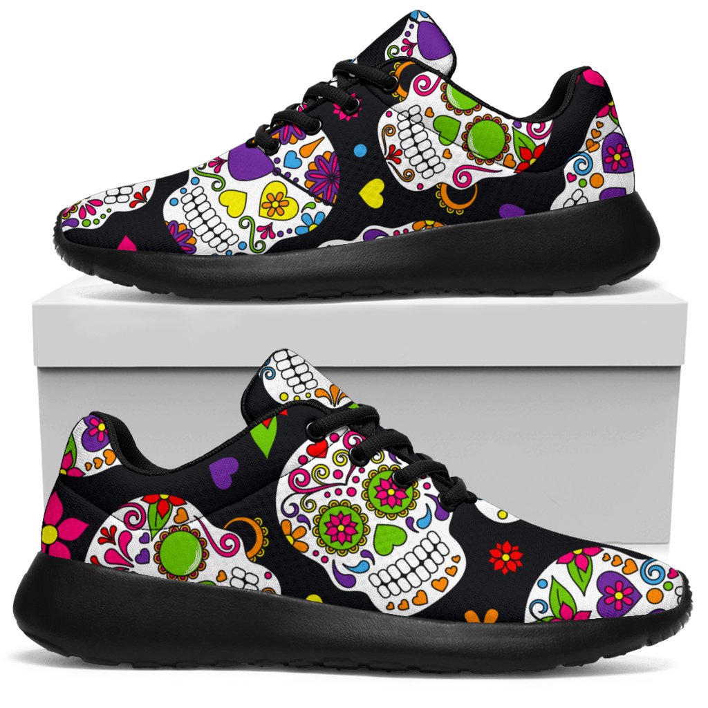 Sugar Skull Pattern Print Sport Sneakers