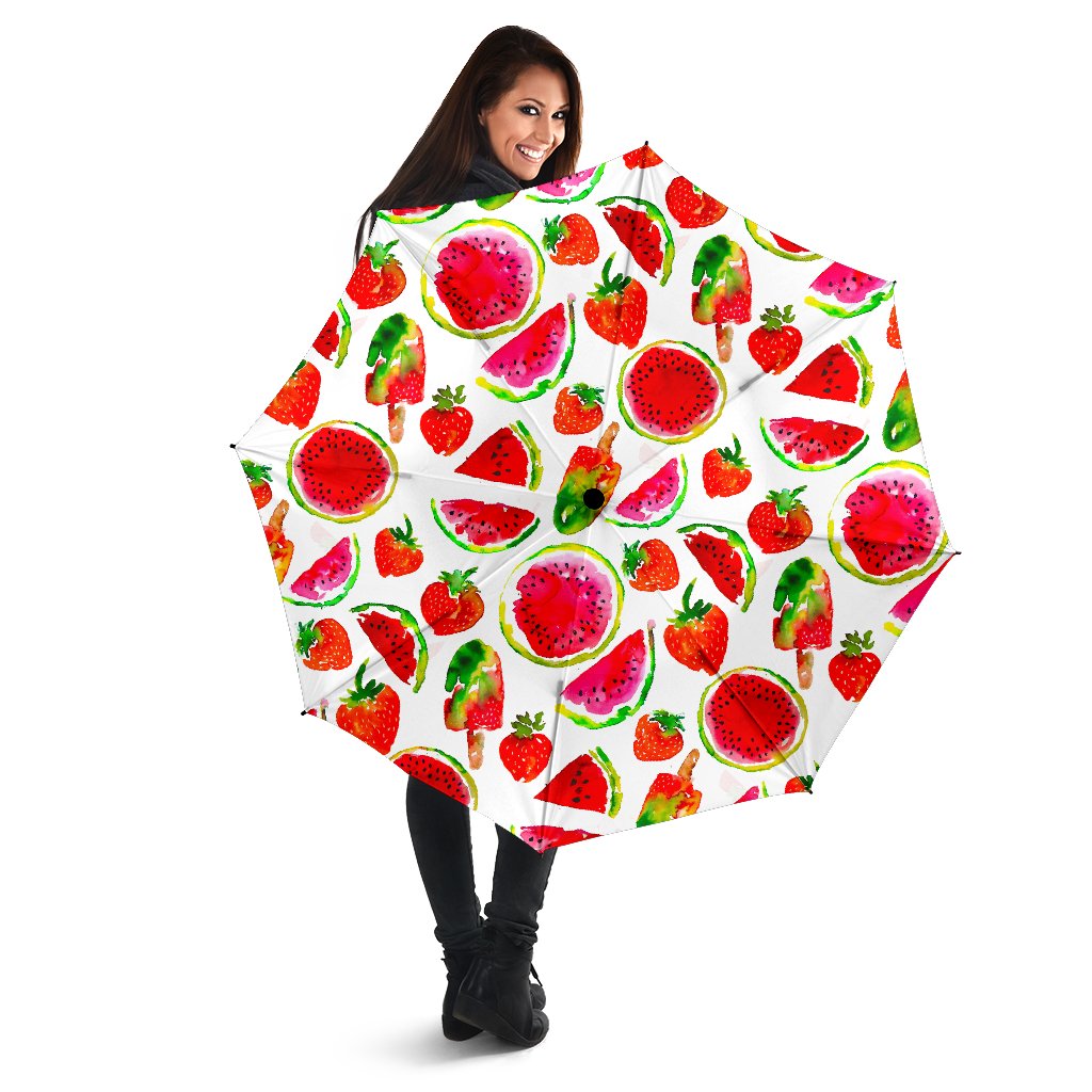 Summer Fruits Watermelon Pattern Print Foldable Umbrella