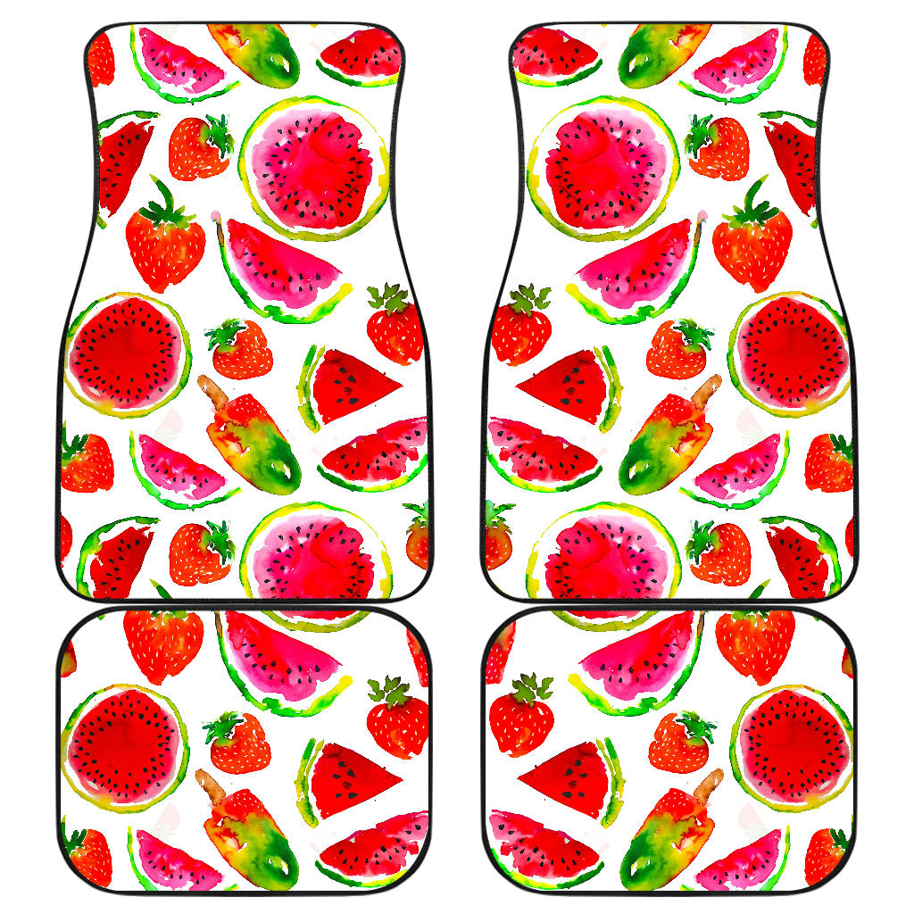 Summer Fruits Watermelon Pattern Print Front and Back Car Floor Mats