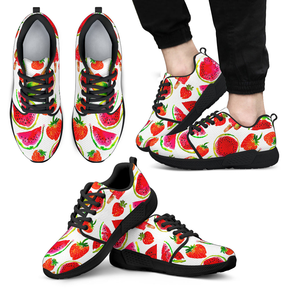 Summer Fruits Watermelon Pattern Print Men's Athletic Shoes