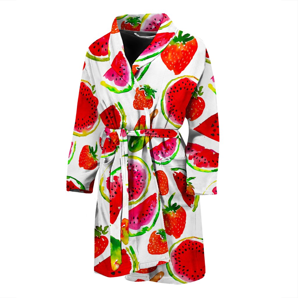 Summer Fruits Watermelon Pattern Print Men's Bathrobe