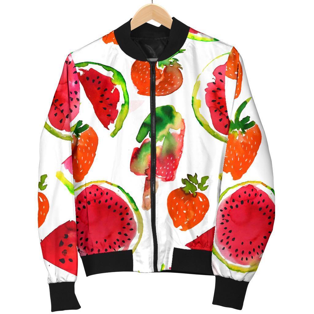 Summer Fruits Watermelon Pattern Print Men's Bomber Jacket