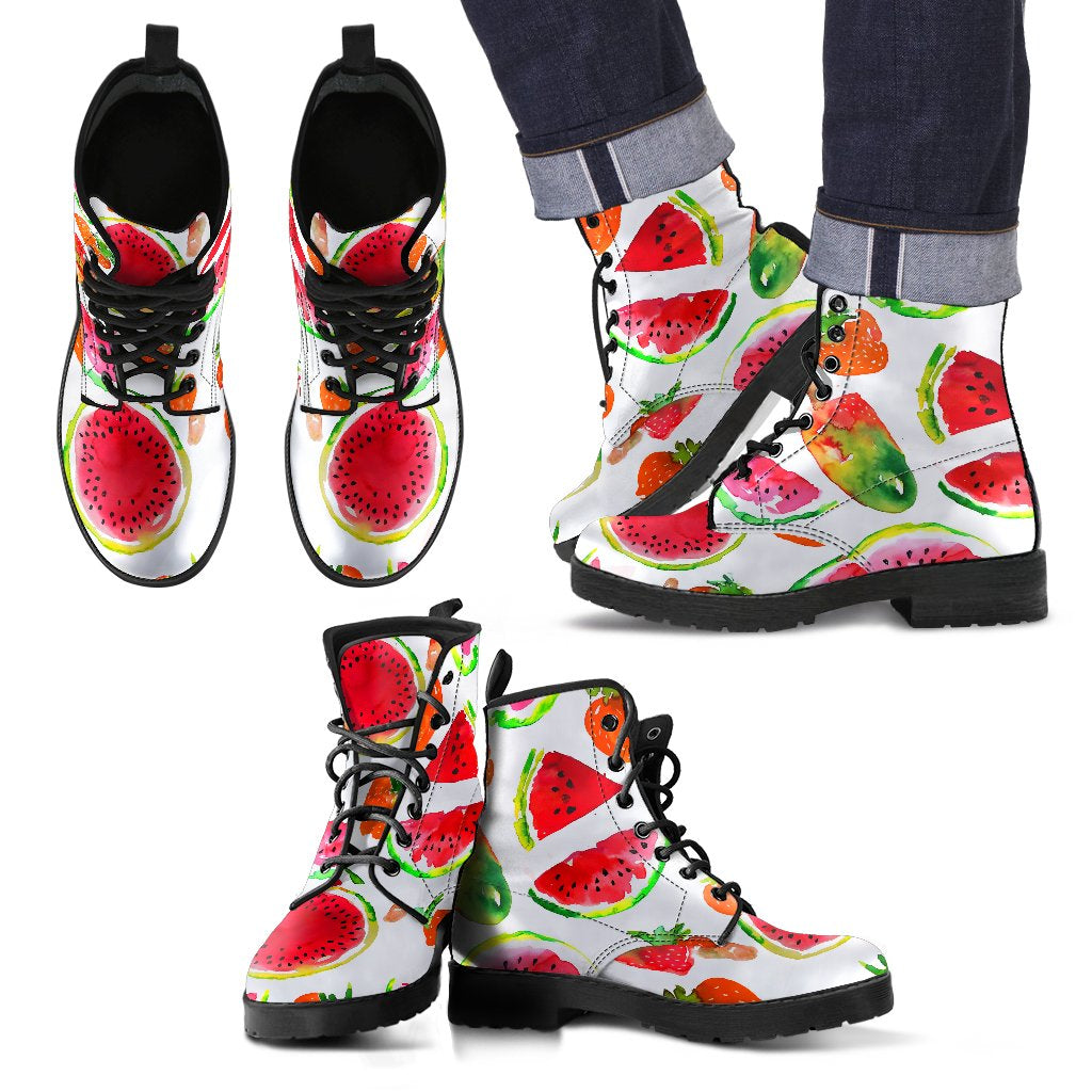 Summer Fruits Watermelon Pattern Print Men's Boots