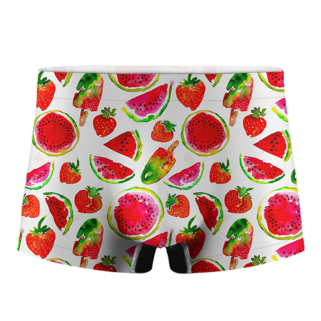 Summer Fruits Watermelon Pattern Print Men's Boxer Briefs