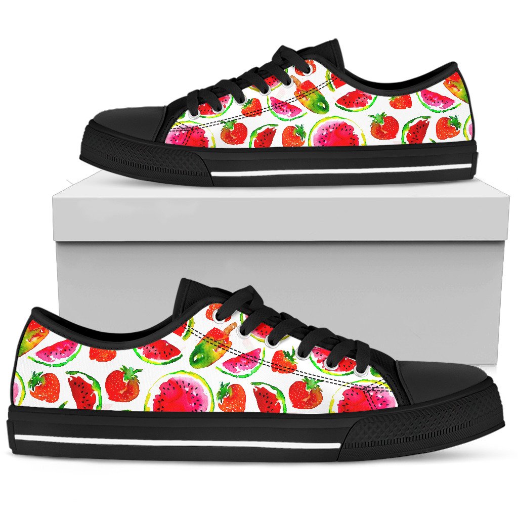 Summer Fruits Watermelon Pattern Print Men's Low Top Shoes