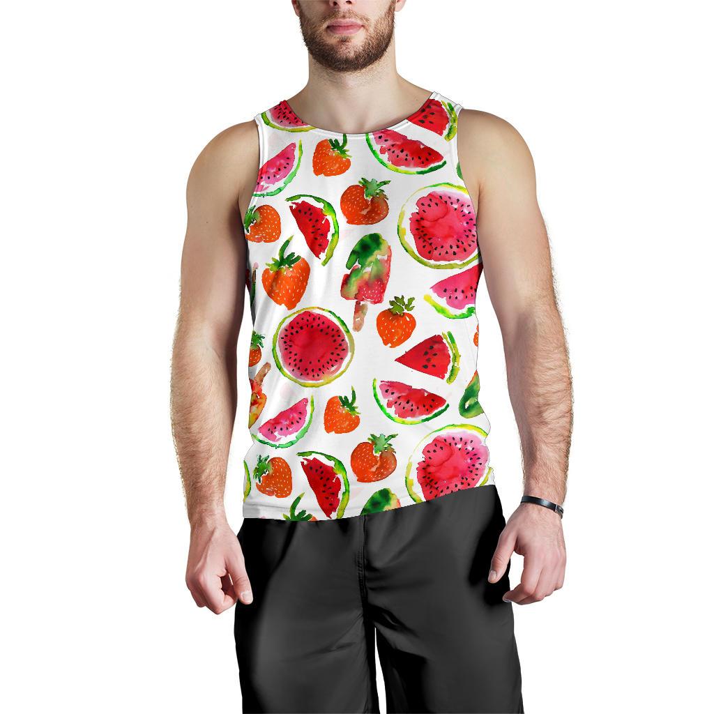 Summer Fruits Watermelon Pattern Print Men's Tank Top