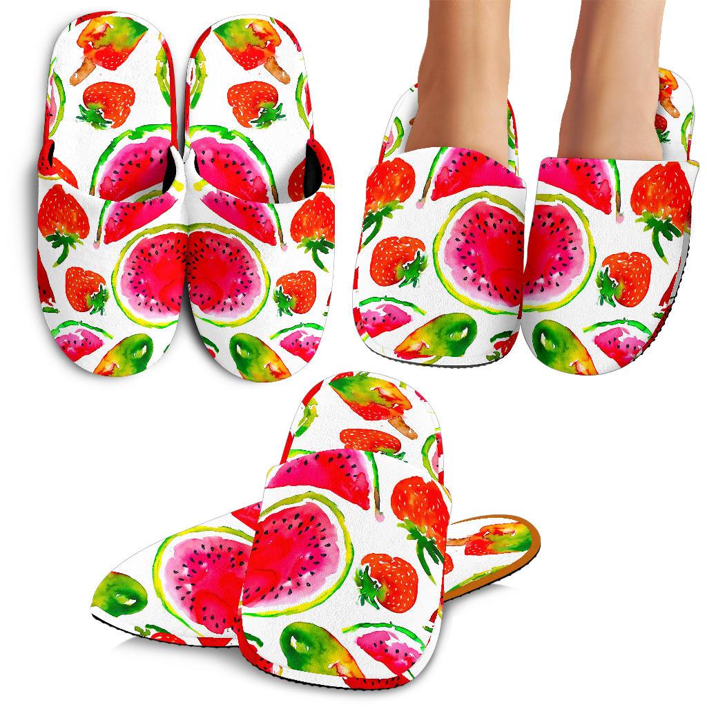 Summer Fruits Watermelon Pattern Print Slippers