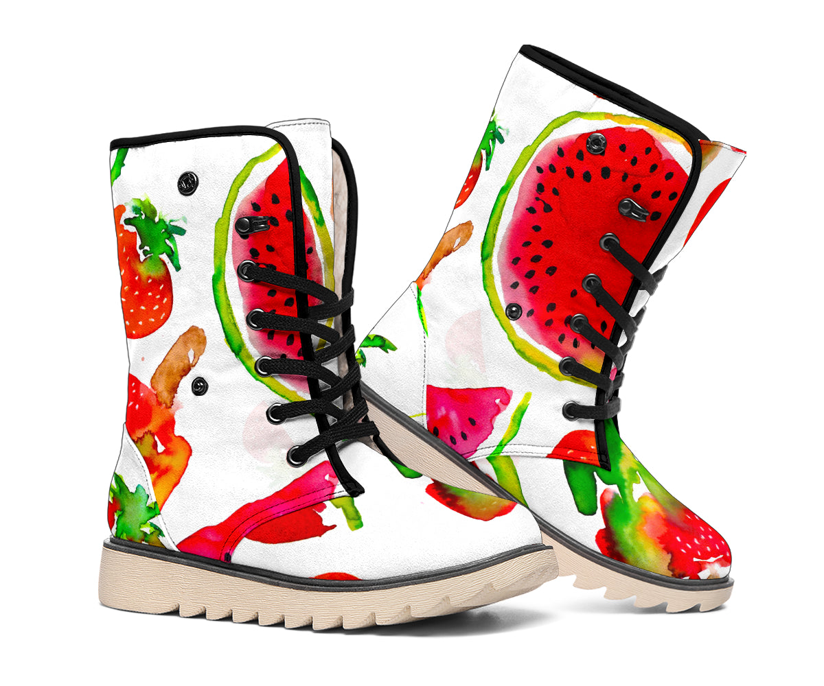 Summer Fruits Watermelon Pattern Print Winter Boots