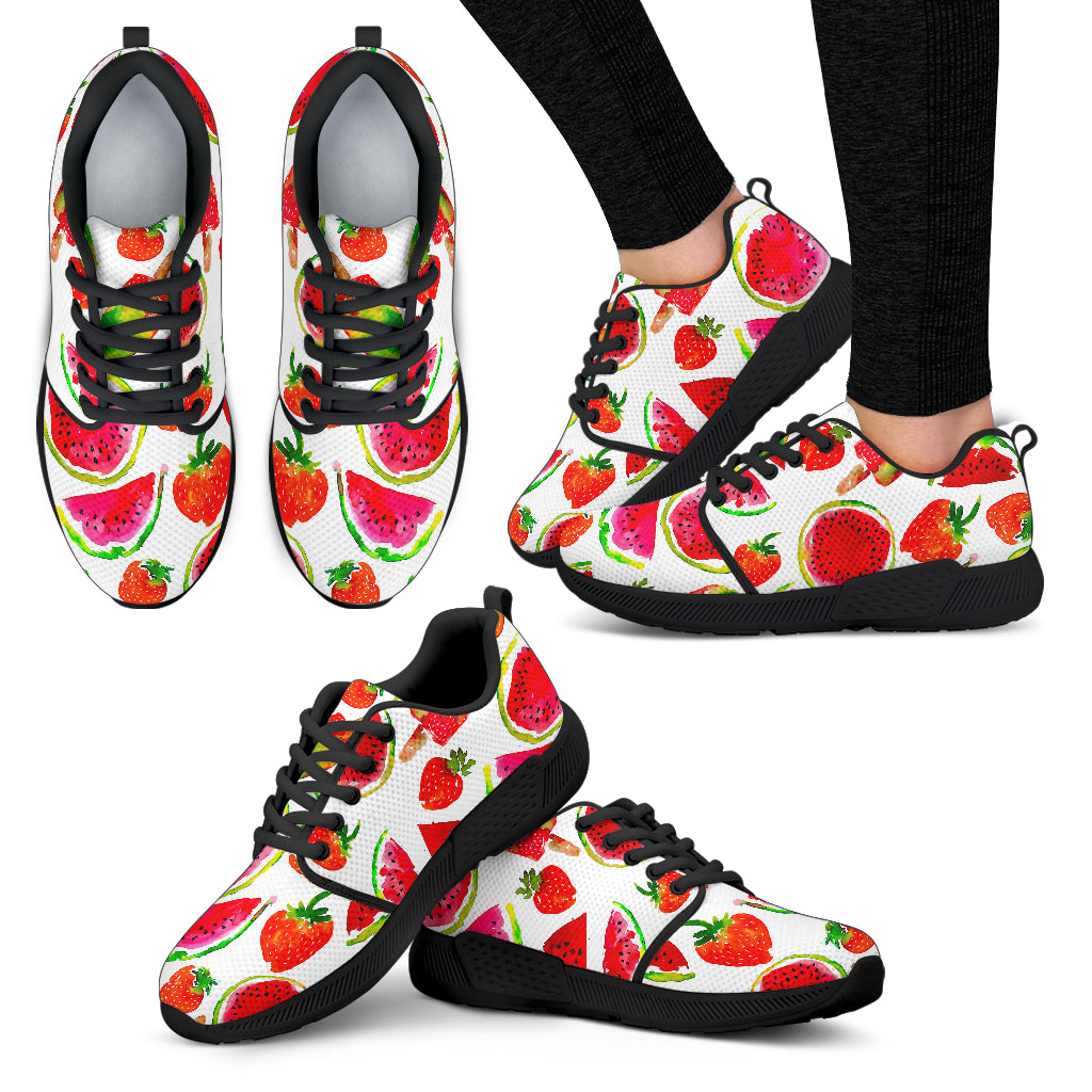 Summer Fruits Watermelon Pattern Print Women's Athletic Shoes