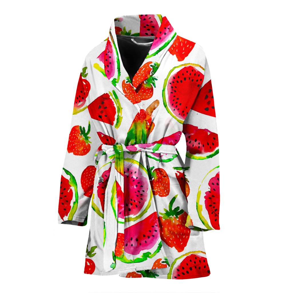 Summer Fruits Watermelon Pattern Print Women's Bathrobe