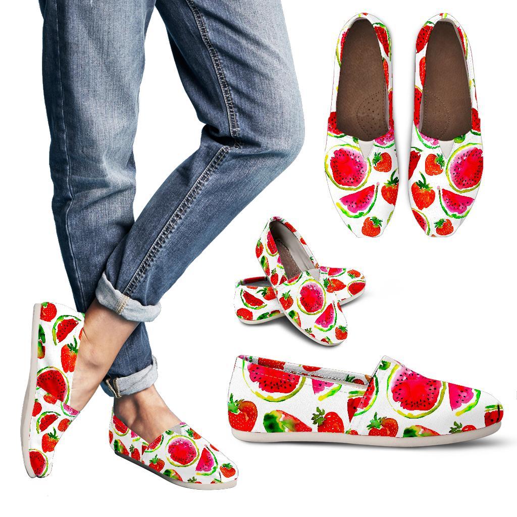 Summer Fruits Watermelon Pattern Print Women's Casual Canvas Shoes