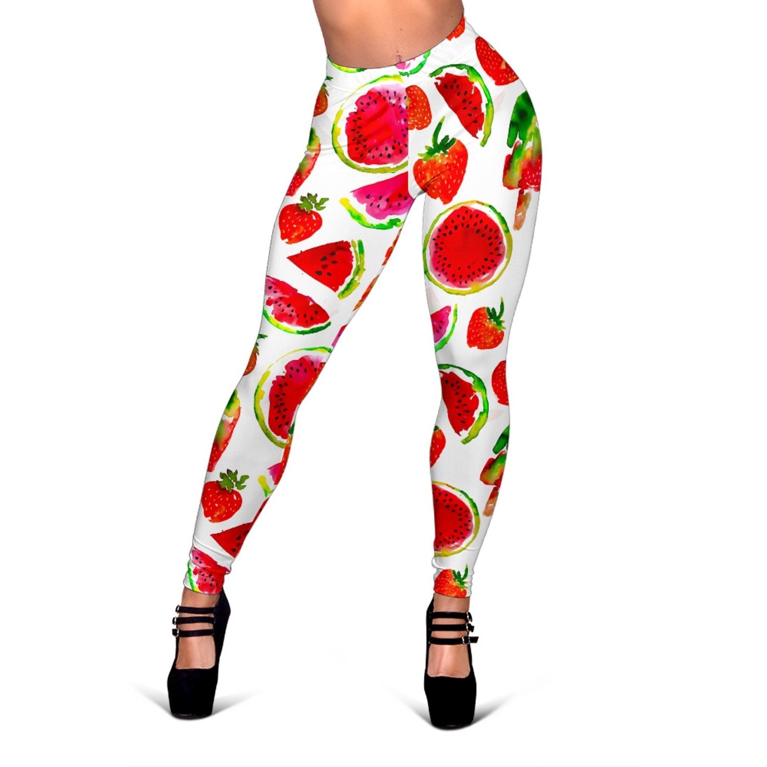 Summer Fruits Watermelon Pattern Print Women's Leggings