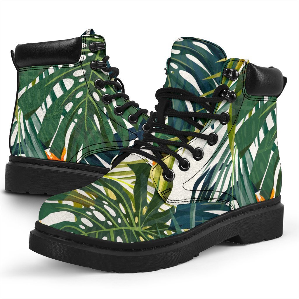 Summer Hawaiian Leaves Pattern Print Classic Boots