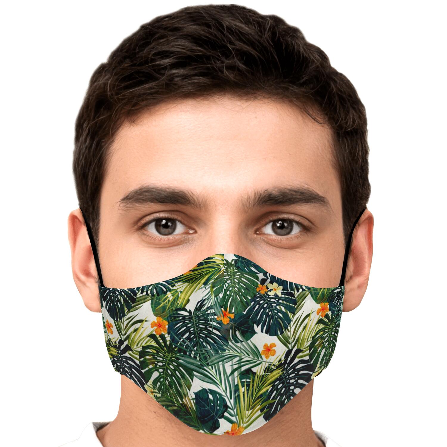 Summer Hawaiian Leaves Pattern Print Face Mask