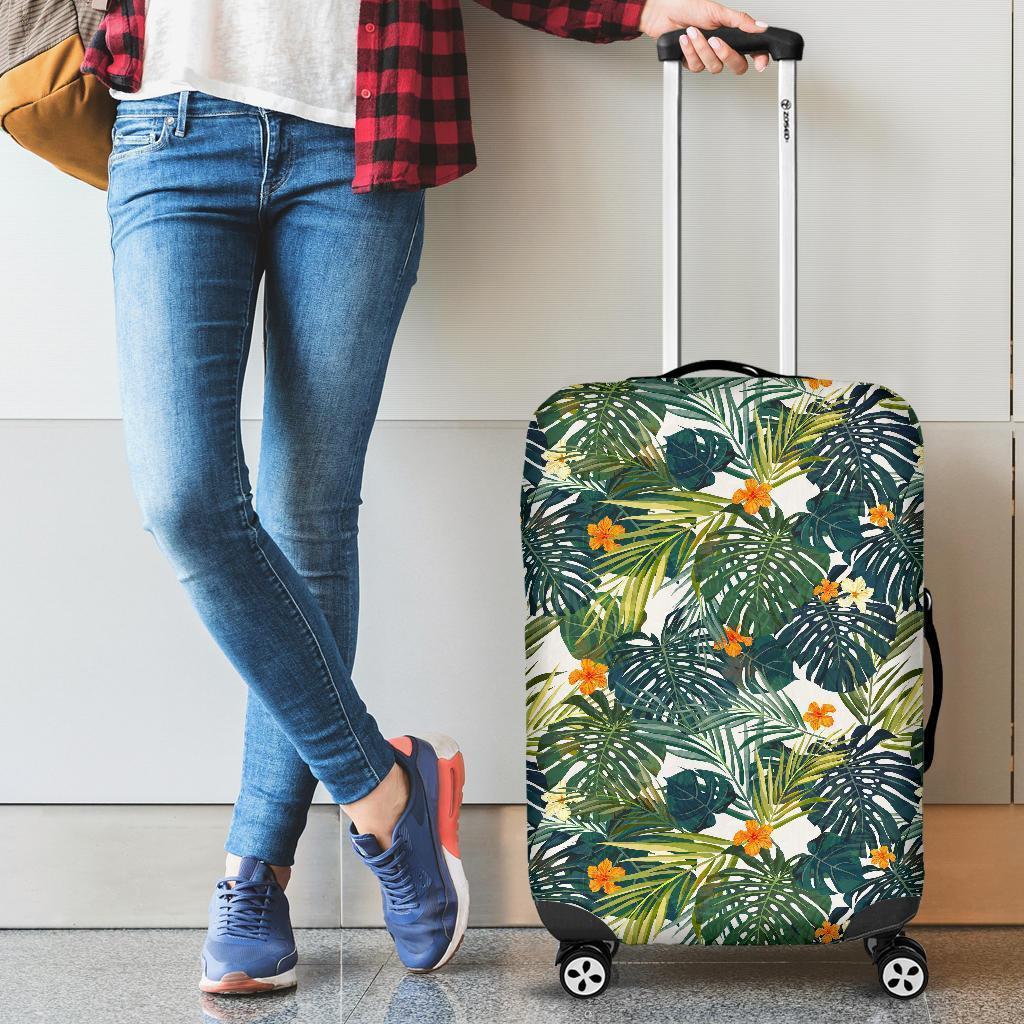 Summer Hawaiian Leaves Pattern Print Luggage Cover