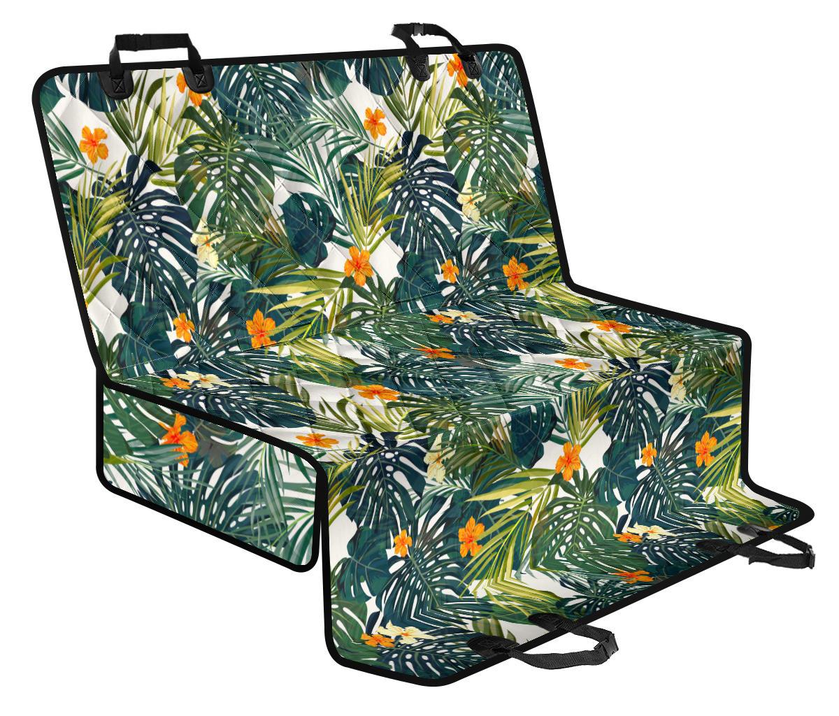 Summer Hawaiian Leaves Pattern Print Pet Car Back Seat Cover