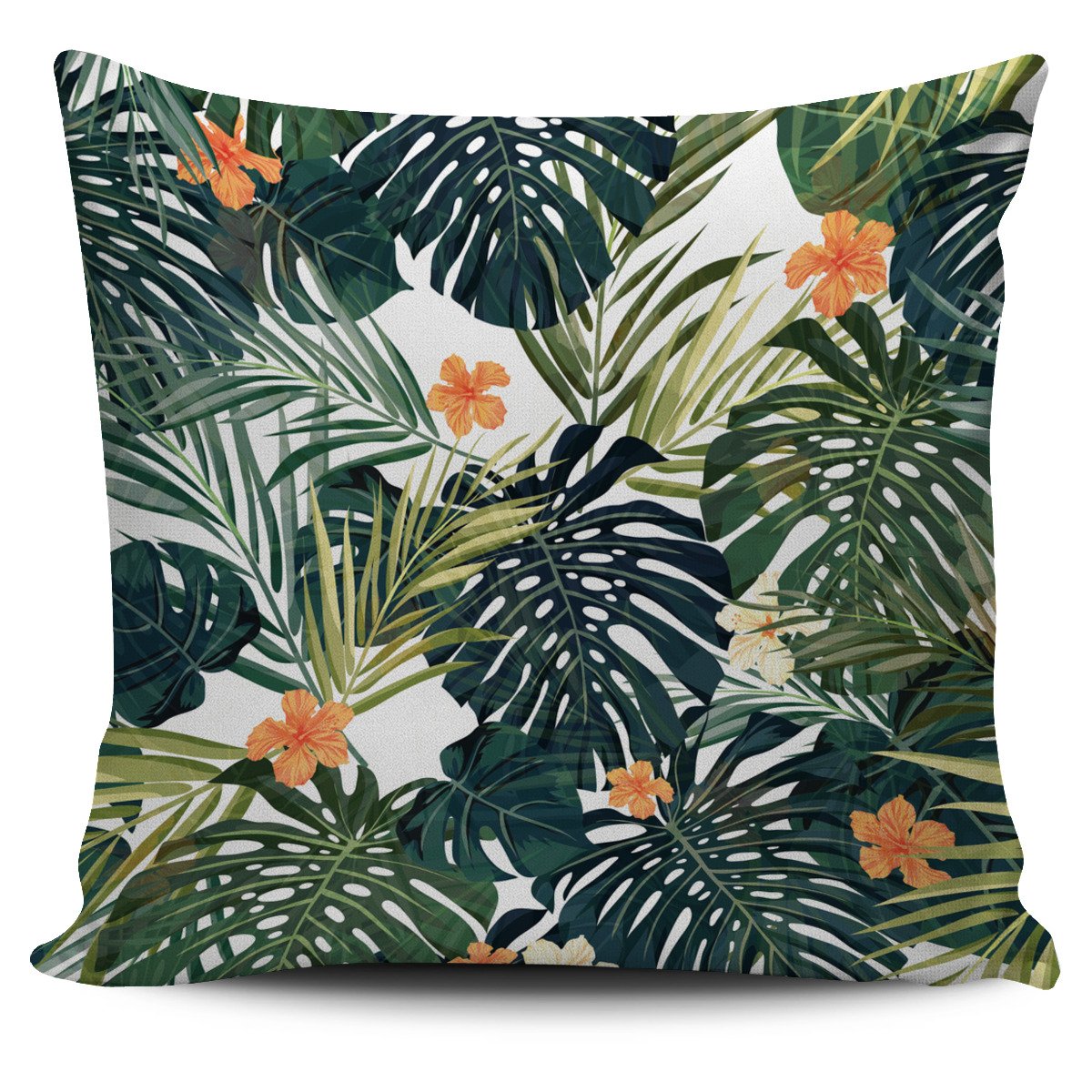 Summer Hawaiian Leaves Pattern Print Pillow Cover