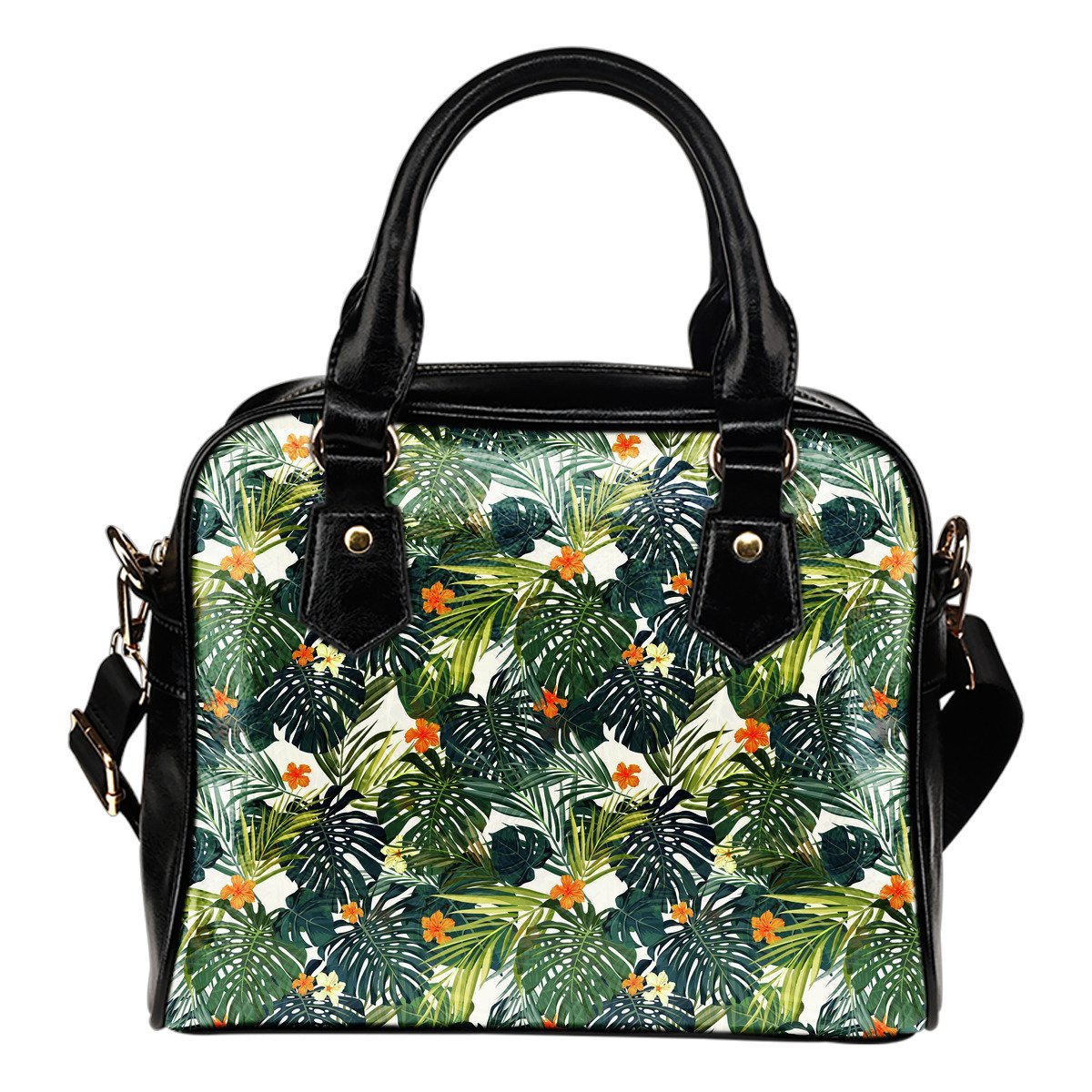 Summer Hawaiian Leaves Pattern Print Shoulder Handbag