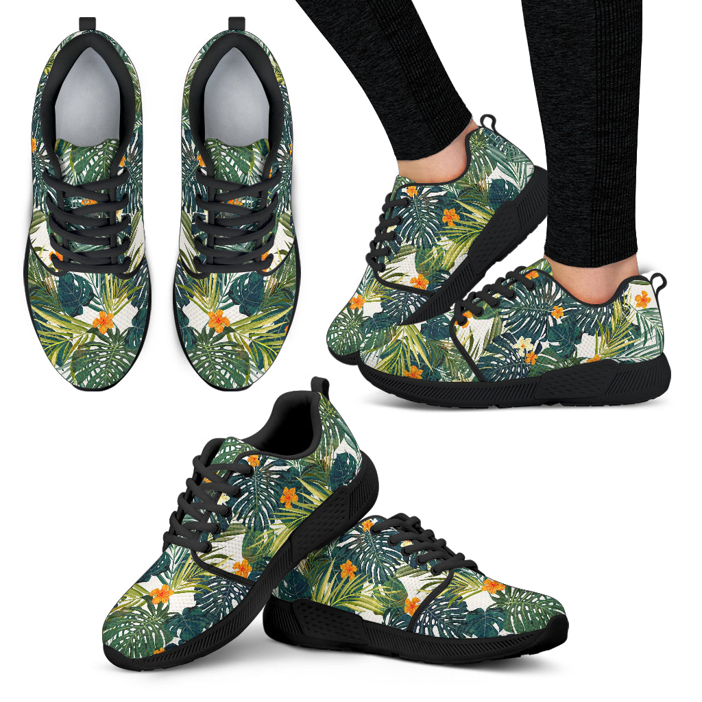 Summer Hawaiian Leaves Pattern Print Women's Athletic Shoes