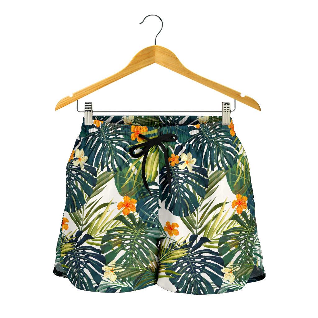 Summer Hawaiian Leaves Pattern Print Women's Shorts