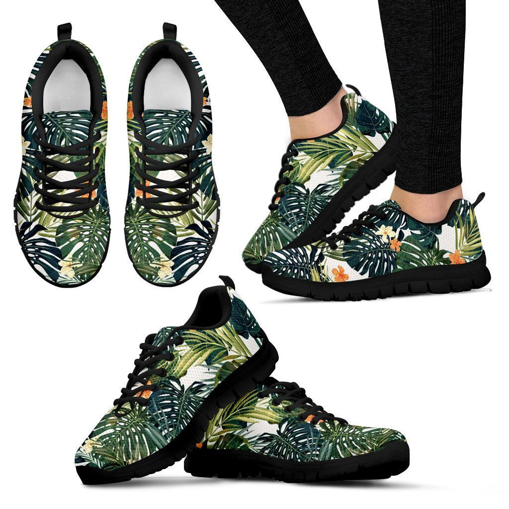 Summer Hawaiian Leaves Pattern Print Women's Sneakers