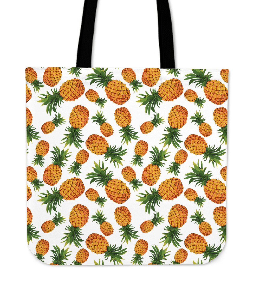 Summer Pineapple Pattern Print Canvas Tote Bag