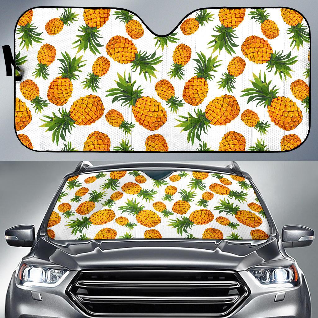 Summer Pineapple Pattern Print Car Sun Shade